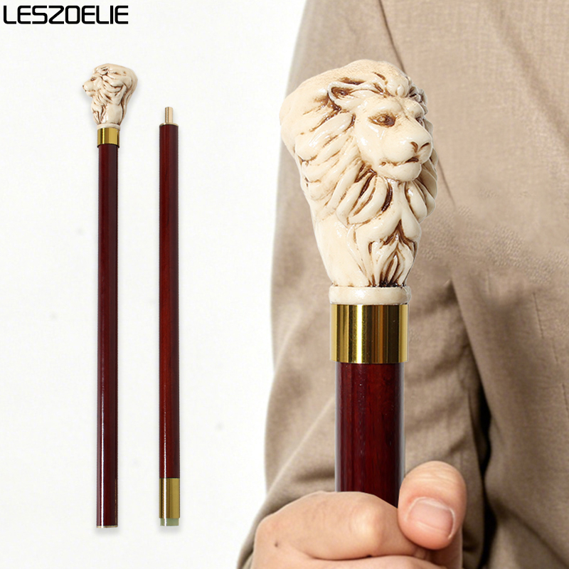 Men Accessories Elegant - Tongkat Jalan Kepala Singa Antik Berbahan