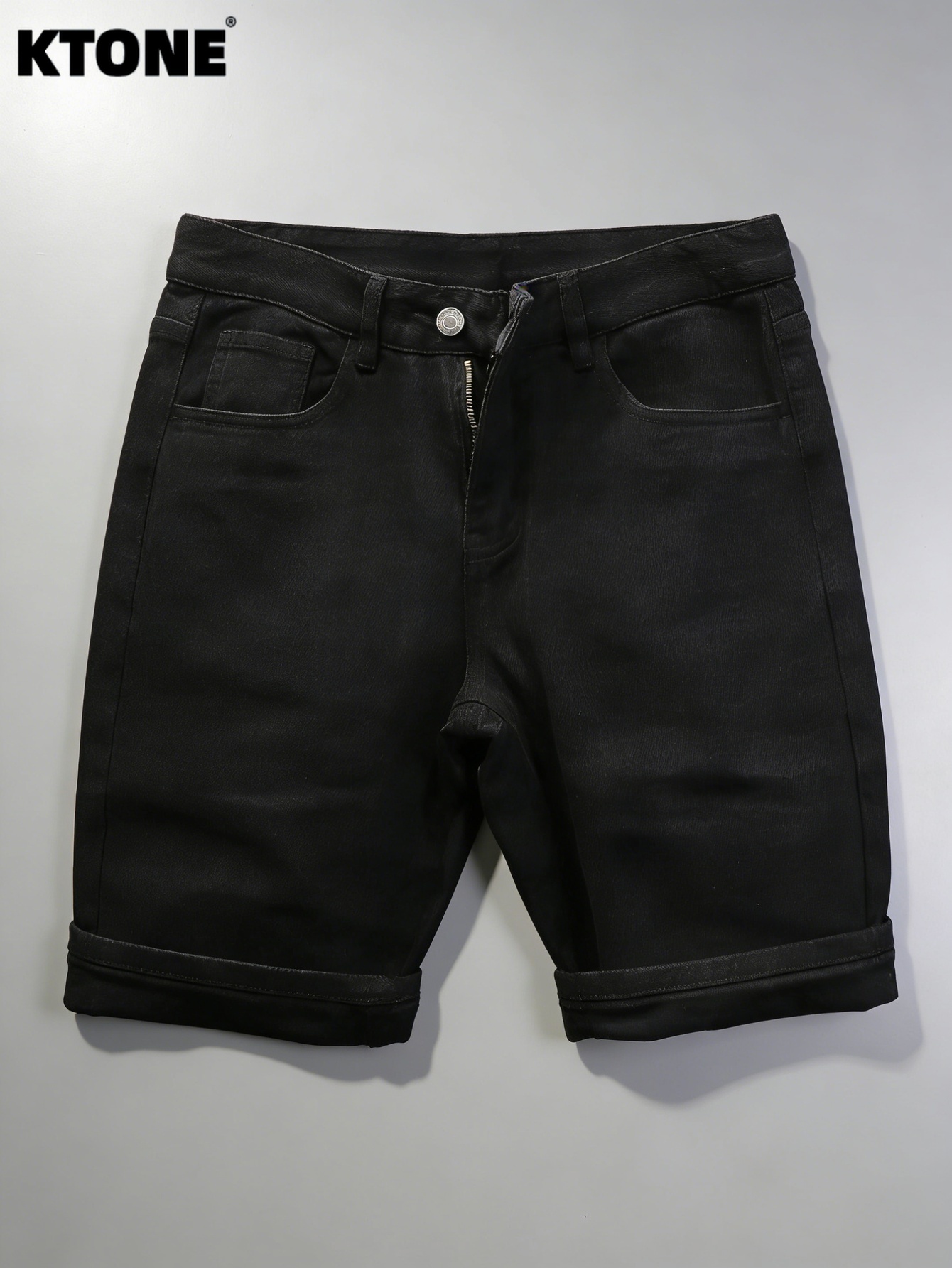 Mens Accessories Style - Celana Pendek Denim Hitam Polos Untuk