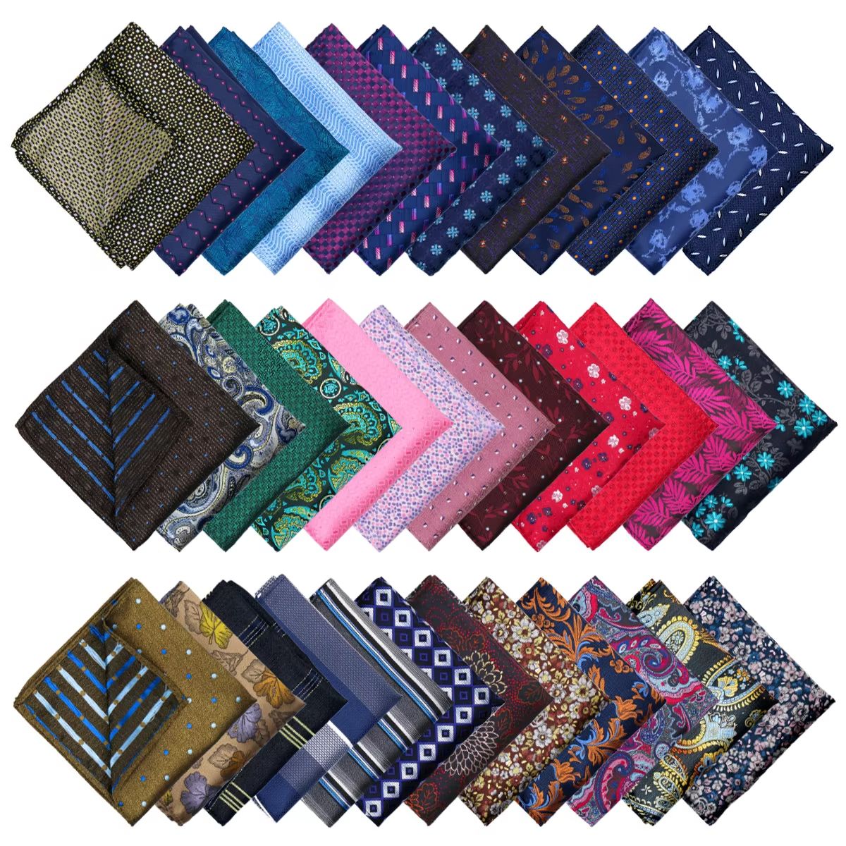 Men Accessories Elegant - Saputangan Pria Elegan Motif Paisley Garis-Garis