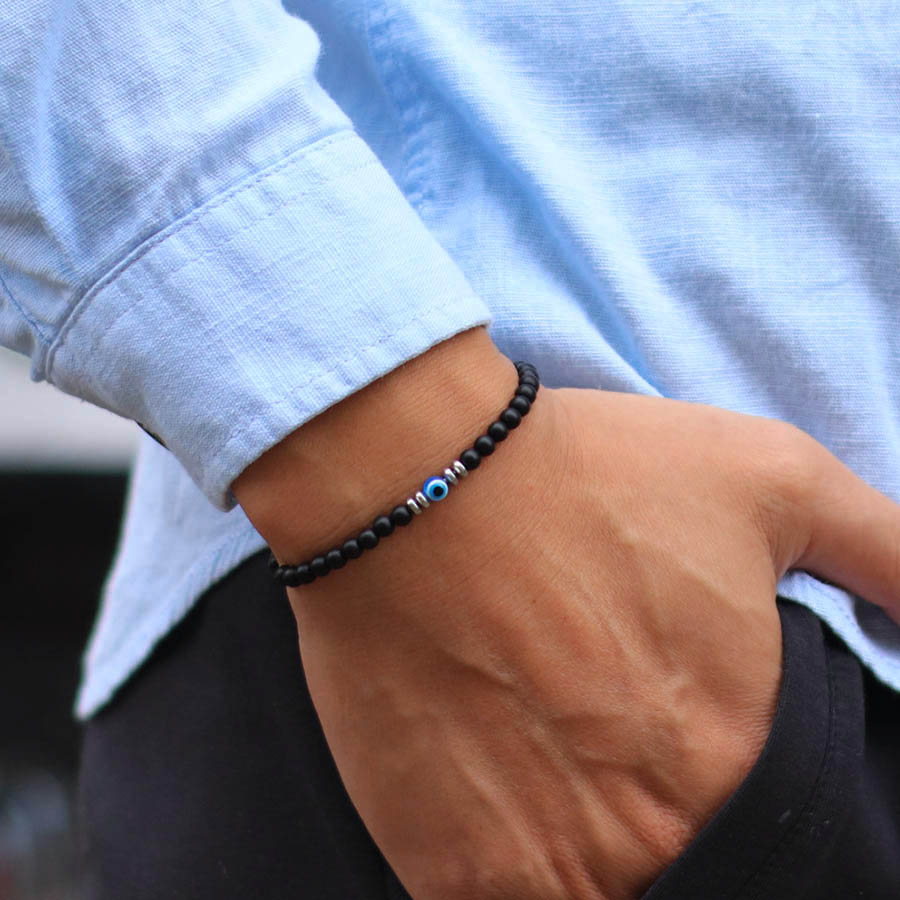 Men Accessories Evil Eye - Gelang Manik-manik Klasik Aksesori Pakaian Pria