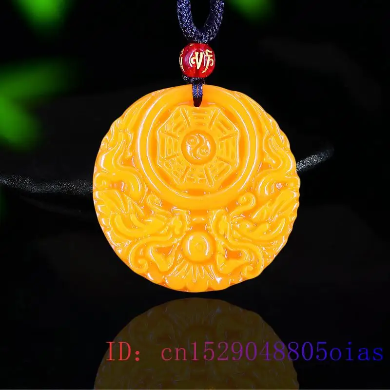 Men'S Mens Accessories - Hadiah Liontin Naga Giok Kuning Kalung