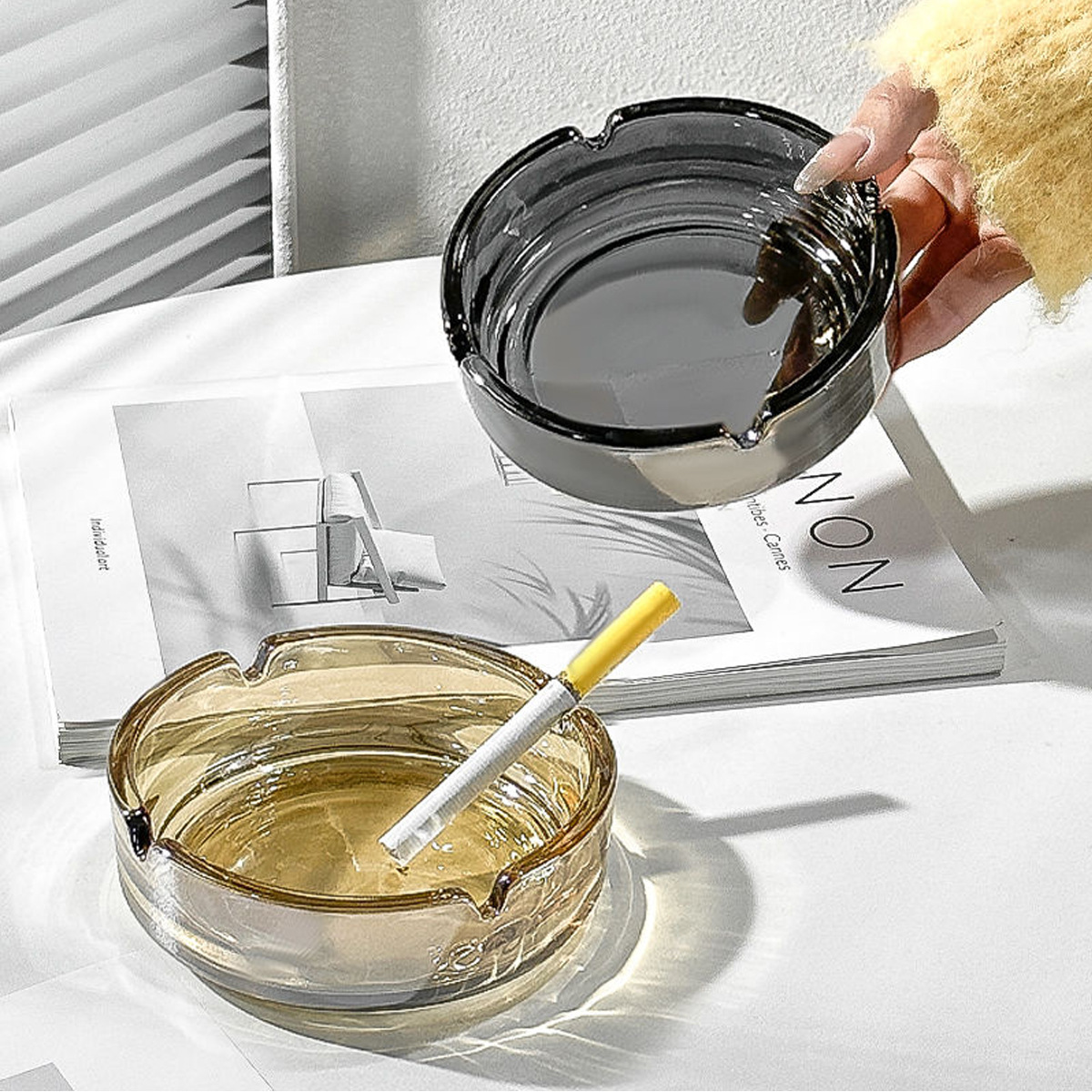 Men'S Accessories Tray - Asbak Kaca Transparan, Asbak Cerutu, Dekorasi