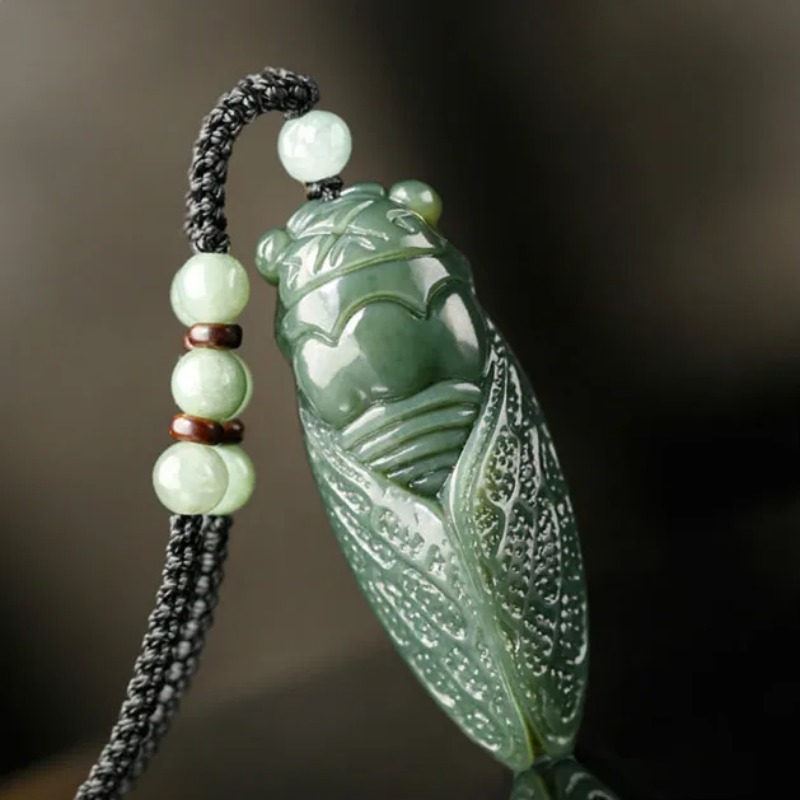 Alami Hetian Giok Cicada Liont - Men Accessories For Hand ulasan dan harga