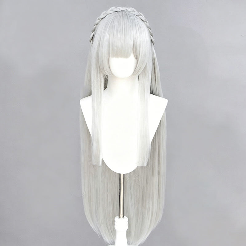 Wig Cosplay Anime Re:Zero Emil - Men Accessories Silver ulasan dan harga