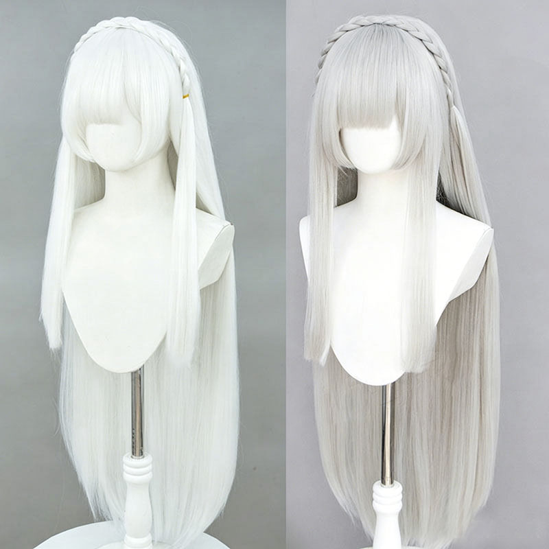 Wig Cosplay Anime Re:Zero Emil - Men Accessories Silver ulasan dan harga