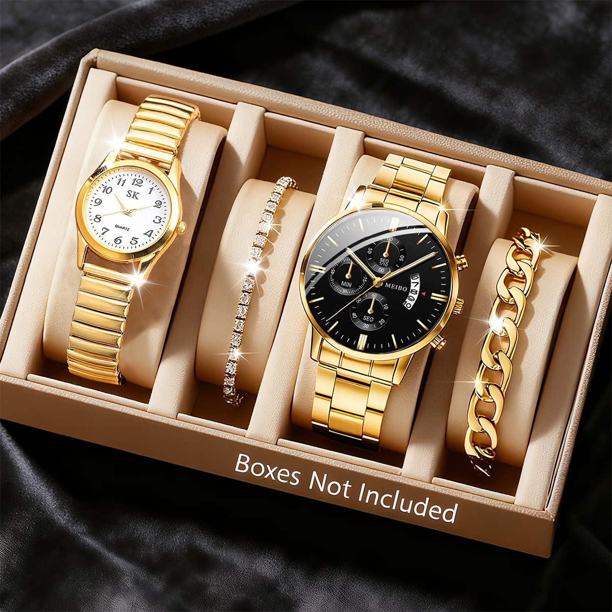 4 Buah Jam Tangan Pasangan Mod - Men Accessories Elegant ulasan dan harga