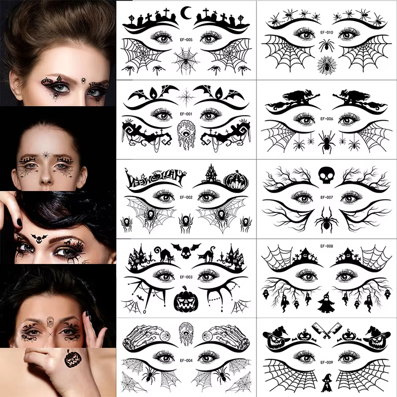 10pcs/Set Stiker Wajah Tato Se - Men Accessories Combo Set ulasan dan harga
