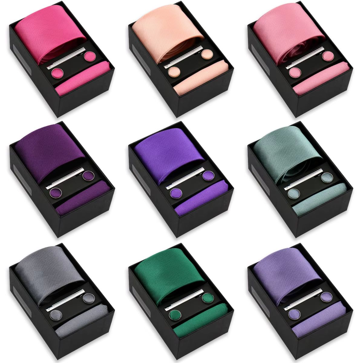 Set Dasi Warna Solid 4 Pcs + S - Men'S Accessories Gift Set Branded ulasan dan harga