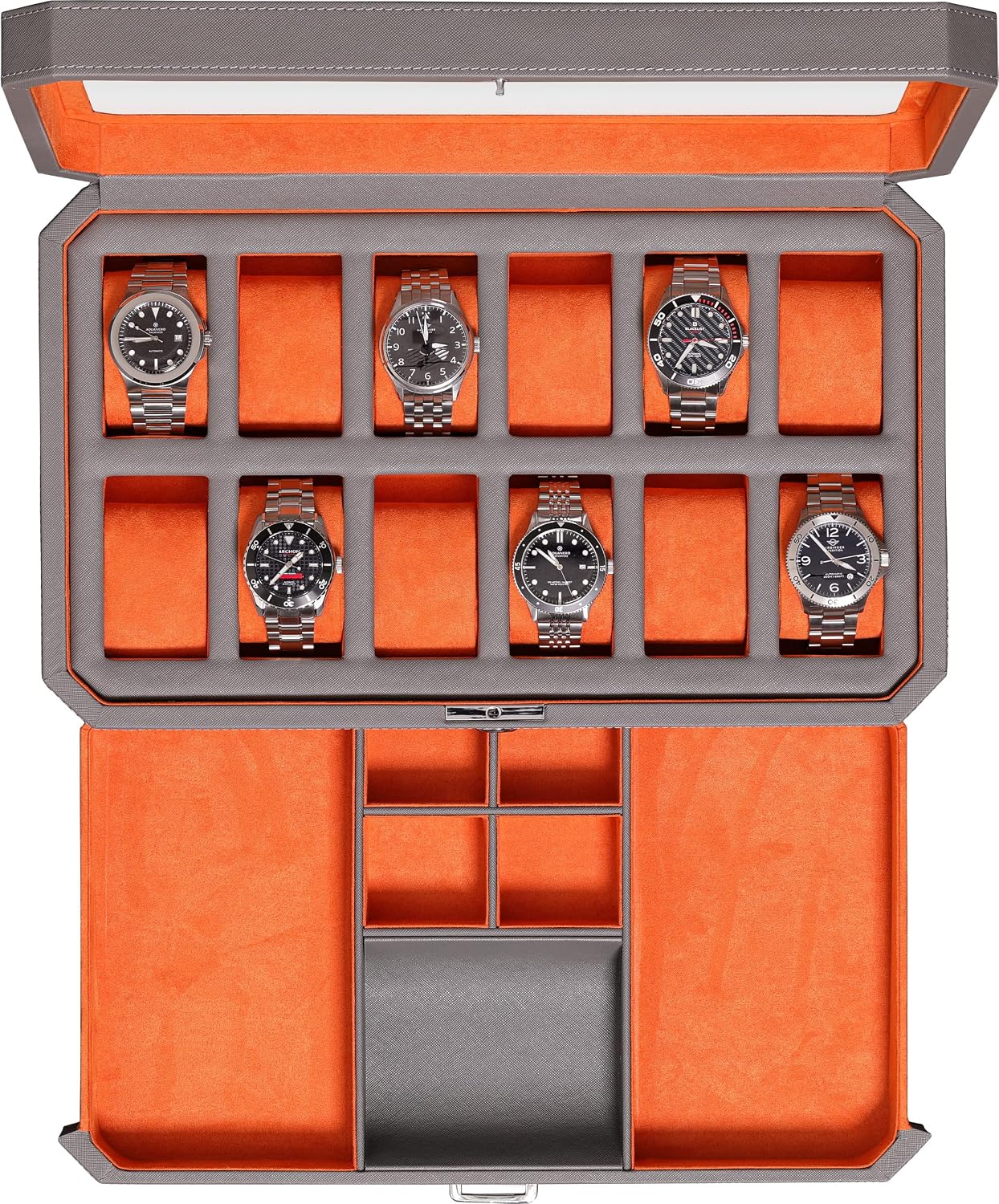 Kotak Jam Tangan Kulit 12 Slot - Men'S Accessories Display ulasan dan harga