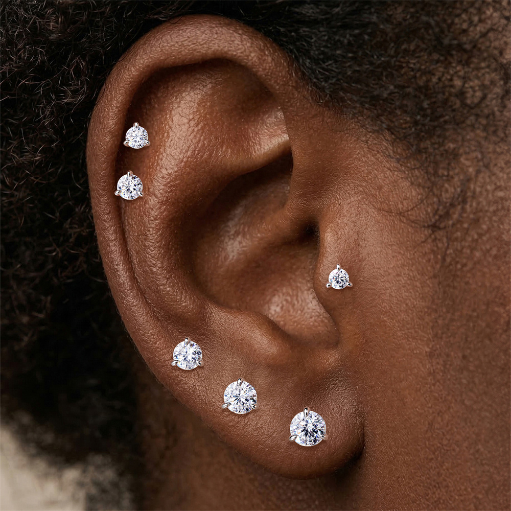 KOJ 1PC Anting Stud Moissanite - Men Accessories Low Price ulasan dan harga