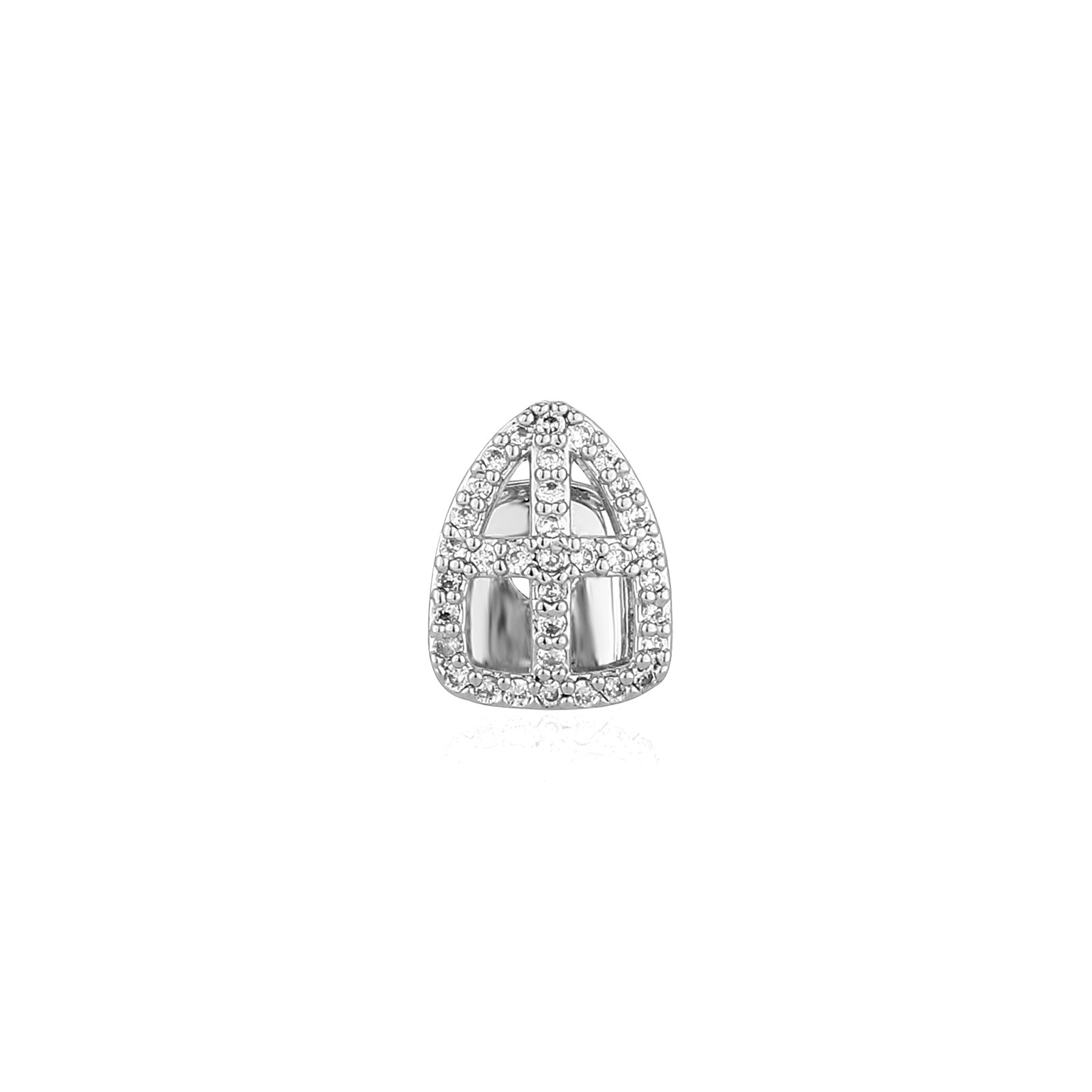 Hollow Iced CZ Single Tooth Gr - Men Accessories Silver ulasan dan harga